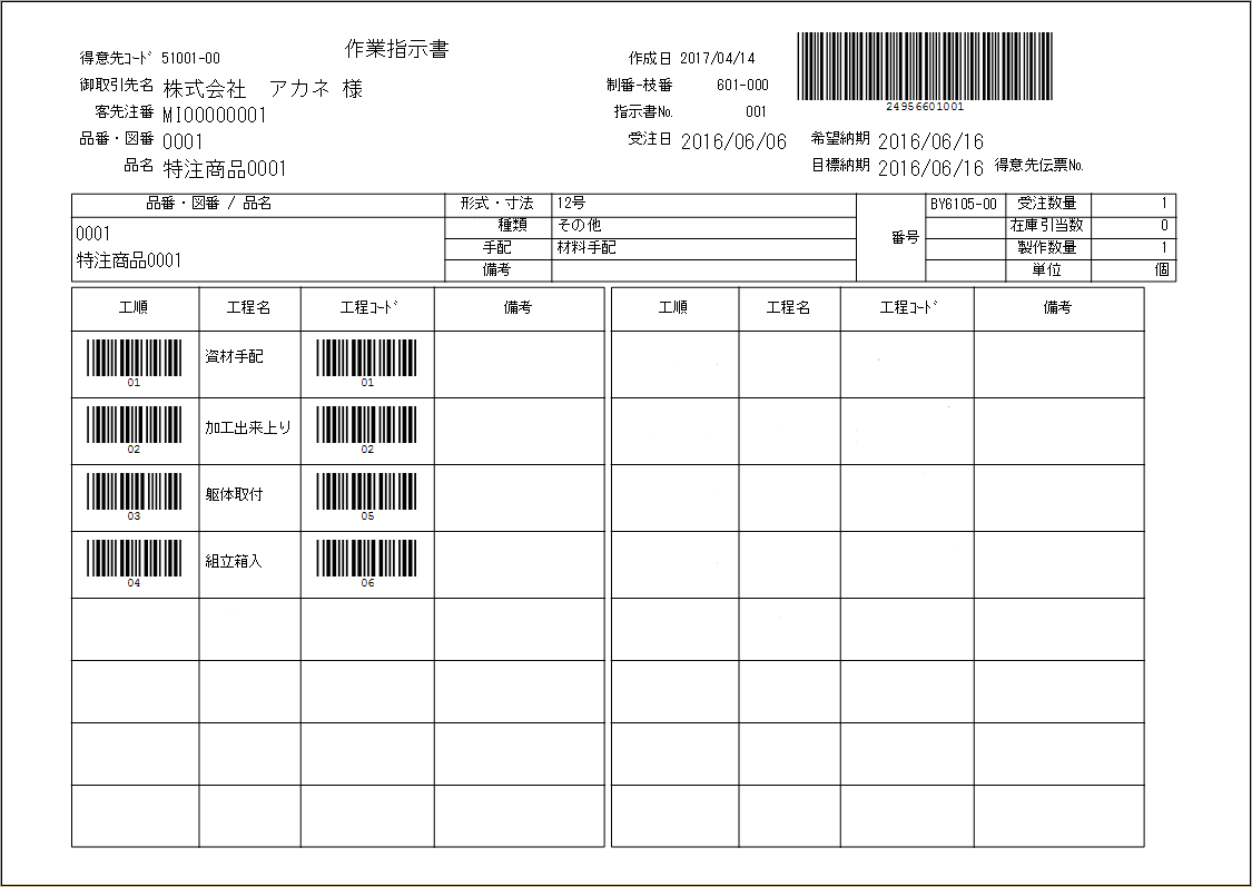 作業指示書